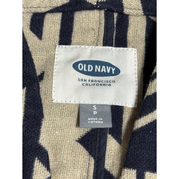 Old Navy Women Long Jacket Open Front Aztec Southwestern Country Size Small Blue - Picture 3 of 14